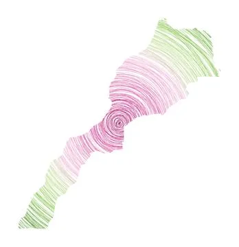 Morocco map filled with concentric circles. Sketch style circles in shape o.. Stock Illustration