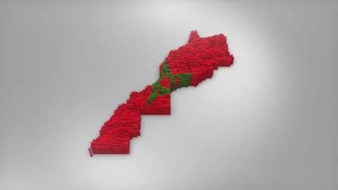 Morocco Map with Flag Intro Background Stock-Footage 315163324