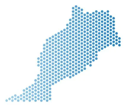 Morocco Map Hexagon Mosaic イラスト素材
