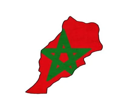 Morocco map on morocco flag drawing ,grunge and retro flag series Stock Illustration