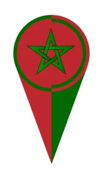 Morocco Map Pointer Location Flag Stock Illustration