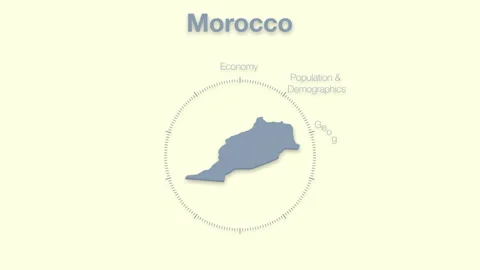 Morocco MAP revealingmotion graphics data elements Stock Footage 339860369