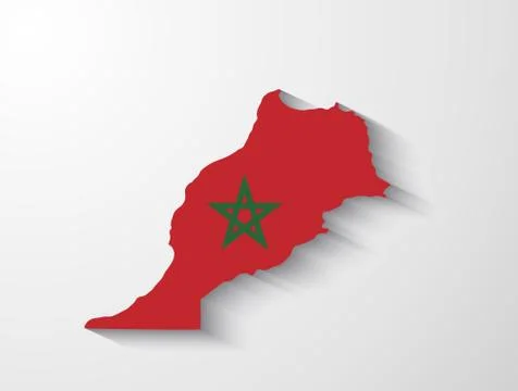 Morocco map with shadow effect Stock Illustration
