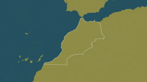 Morocco map - solid. Border. Pattern. Stock Footage 149148556