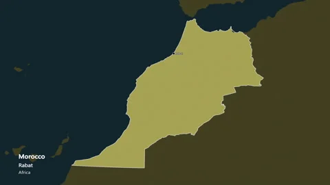 Morocco map - solid. Border. Pattern. Labels Stock Footage 177569345
