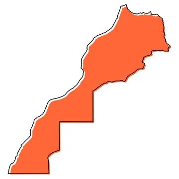 Morocco map symbol shape, travel web flat concept icon vector illustration Stock Illustration