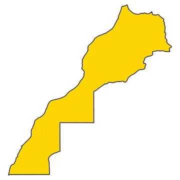 Morocco map symbol shape, travel web flat concept icon vector illustration Stock Illustration