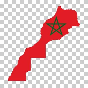 Morocco map symbol shape, travel web flat concept icon vector illustration Stock Illustration