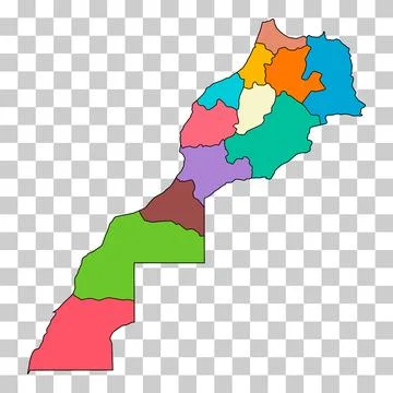 Morocco map symbol shape, travel web flat concept icon vector illustration Stock Illustration