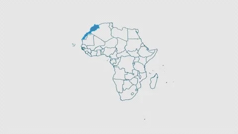 Morocco map on transparent background.Location of Morocco Stock Footage 319478829
