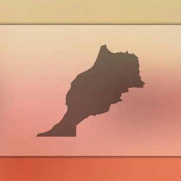 Morocco map. Vector silhouette of Morocco. Blurred background Stock Illustration