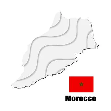 Morocco map on white background. vector illustration. Stock Illustration