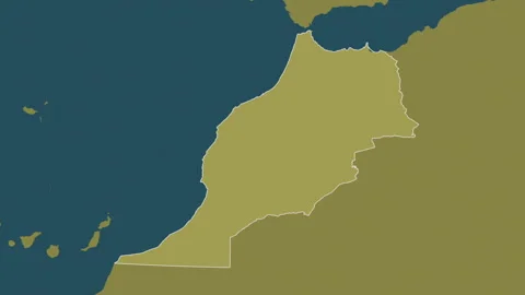 Morocco map - zoom. Border. Pattern. Stock Footage 177570469