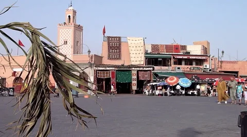 Morocco the market square in Marrakech at the Souk market Stock Footage 57139629