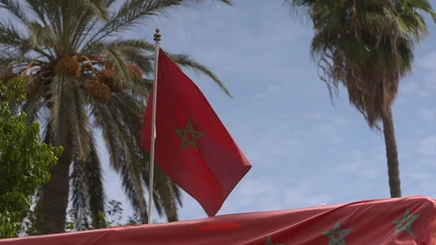 Morocco, Moroccan Flag Stock-Footage 129520339