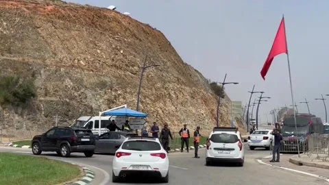 Morocco multiplies the presence of security forces on the border with Ceuta, Cas Stock Footage 342274951