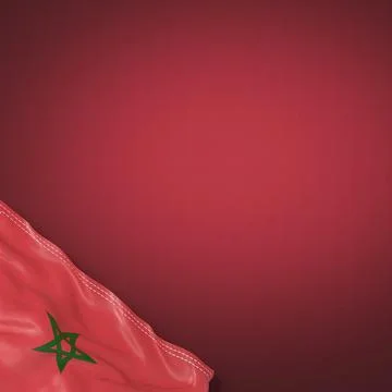 Morocco - national flag and gradient background - square format - 3D illust.. Stock Illustration