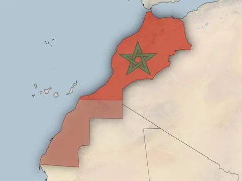 Morocco with national flag Stock Illustration