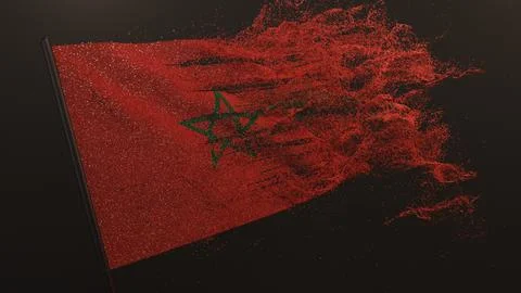 Morocco Particle Flag Stock Illustration