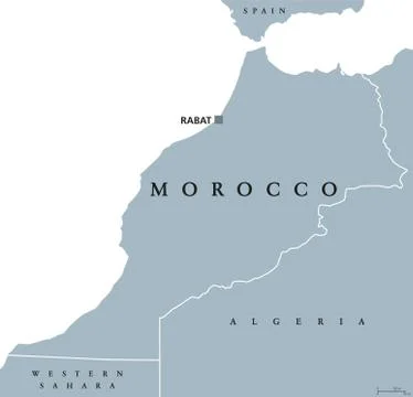 Morocco political map 库存插图