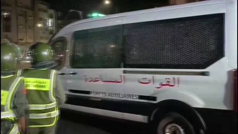 Morocco protests turn violent with two dead in Laqliaa, MARRUECOS, MA - 02 Oct 2 Stock Footage 318206698
