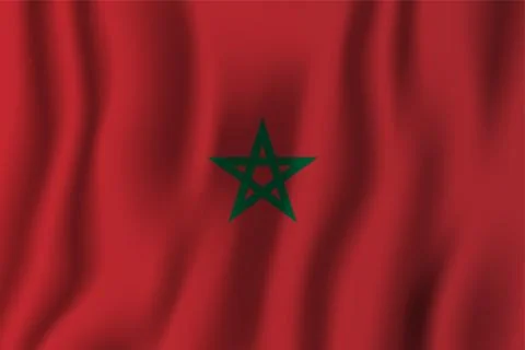 Morocco realistic waving flag vector illustration. National country backgroun 스톡 일러스트
