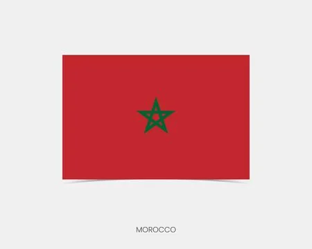 Morocco Rectangle flag icon with shadow. Illustrazione stock