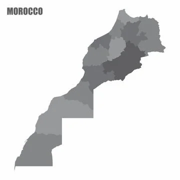 Morocco regions map Illustrazione stock
