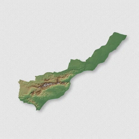 Morocco Rotating 3D Relief Map Seamless Loop, Alpha Channel 4K Stock Footage 340707621