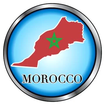 Morocco Round Button Stock Illustration