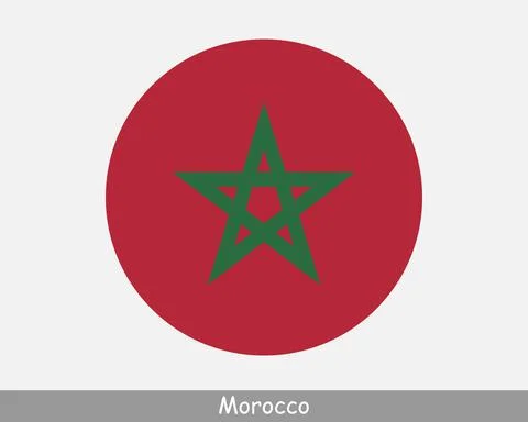Morocco Round Flag Stock Illustration