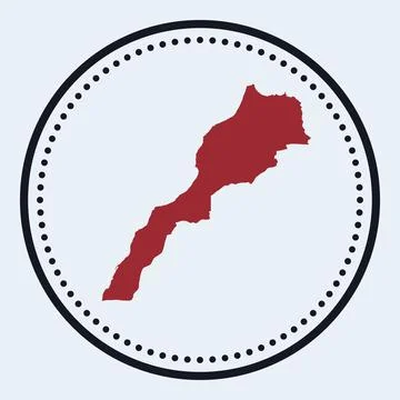 Morocco round stamp. Round logo with country map and title. Stylish minimal.. Stock Illustration
