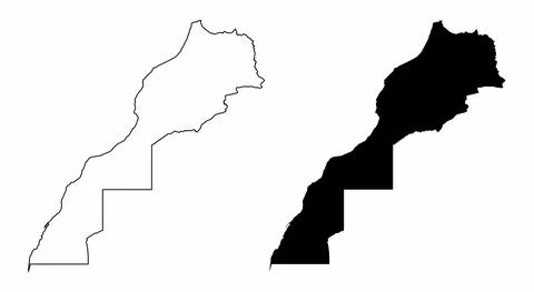 Morocco silhouette maps Stock Illustration