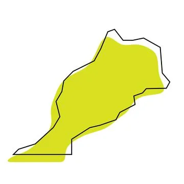 Morocco simplified vector map Stock Illustration