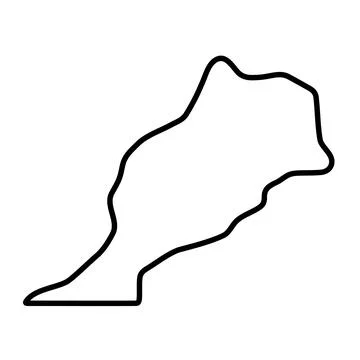 Morocco simplified vector outline map Stock Illustration