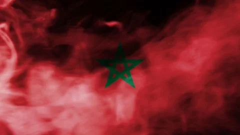 Morocco smoke waving flag Stock Footage 98352831