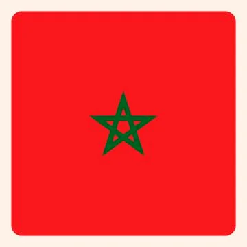 Morocco square flag button, social media communication sign, business icon. Stock Illustration