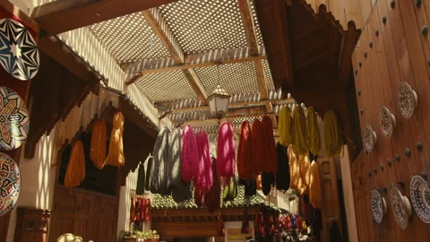 A Morocco Store with Wool Stock Footage 268778850