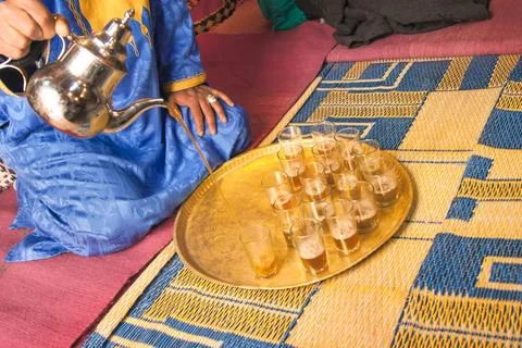 Morocco, Tea Serving Stock Photos