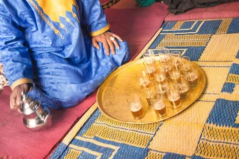 Morocco, Tea Serving Stock Photos