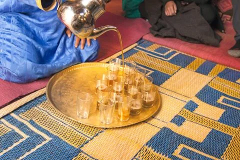 Morocco, Tea Serving Stock Photos