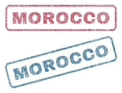 Morocco Text Textile Seal Stamp Watermarks Illustrazione stock