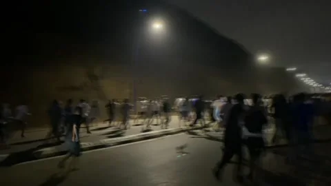 Morocco tightens security as thousands keep up pressure at Ceuta border, Castill Stock Footage 340940107