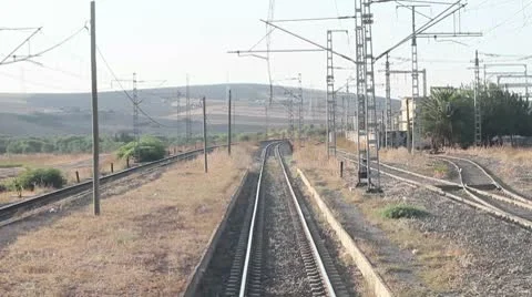 Morocco train line tracks Stock-Footage 8838436