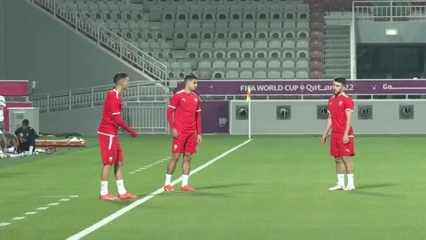 Morocco trains for the match for third place against Croatia, Doha (es-ES), QA - Stock Footage 226424106