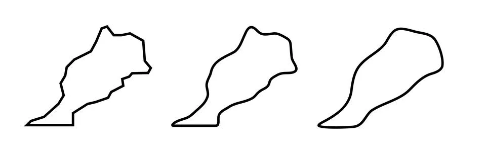 Morocco vector country map in three levels of smoothness Stock Illustration