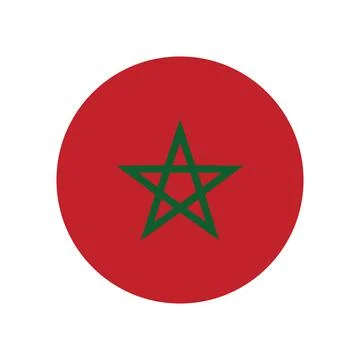 Morocco vector flag circle on white background Illustrazione stock