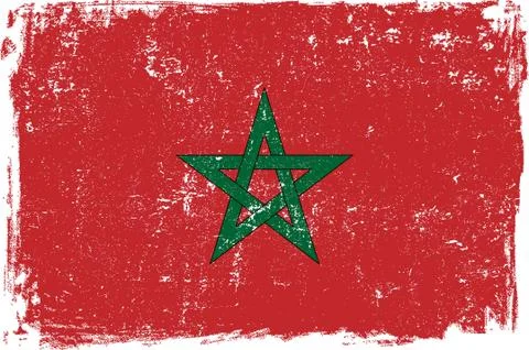 Morocco Vector Flag on White Stock Illustration
