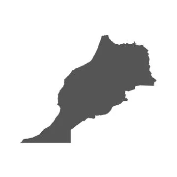 Morocco vector map. Black icon on white background. Stock Illustration