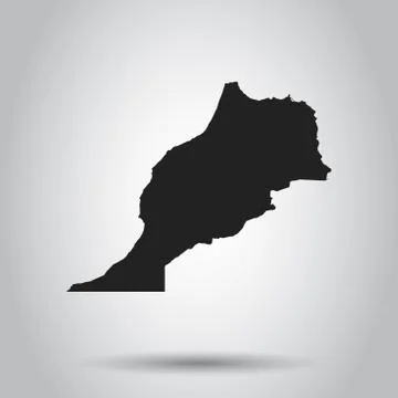 Morocco vector map. Black icon on white background. Stock Illustration